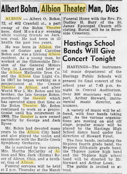 Bohm Theatre - 03 May 1960 (newer photo)